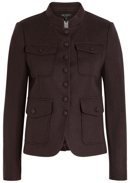  Rag & Bone Mercer Wool Jacket - Dark Brown - 2 (uk6 / Xs) 