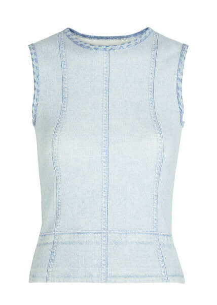  Rag & Bone Mirimar Printed Stretch-cotton Tank - Blue - Xs (uk6 / Xs) 
