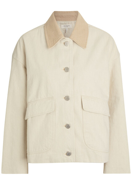  Rag & Bone Natalia Canvas Jacket - Cream - M (uk12 / M) 
