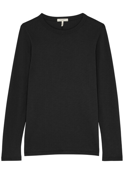  Rag & Bone The Slub Cotton Top - Black - S 