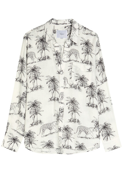  Rails Charlie Printed Linen-blend Shirt - Ivory - Xs (uk6 / Xs) 