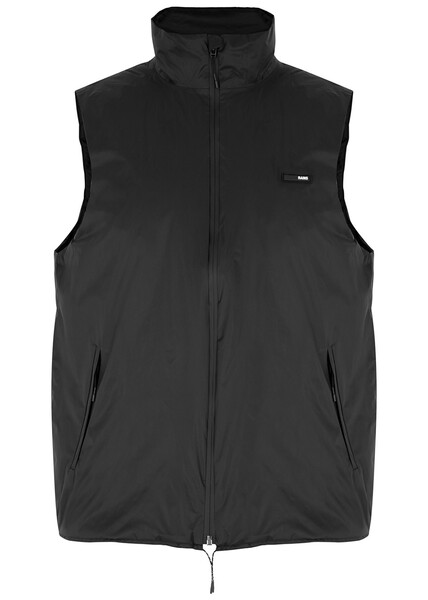 Rains Black Logo Shell Gilet - Xl 