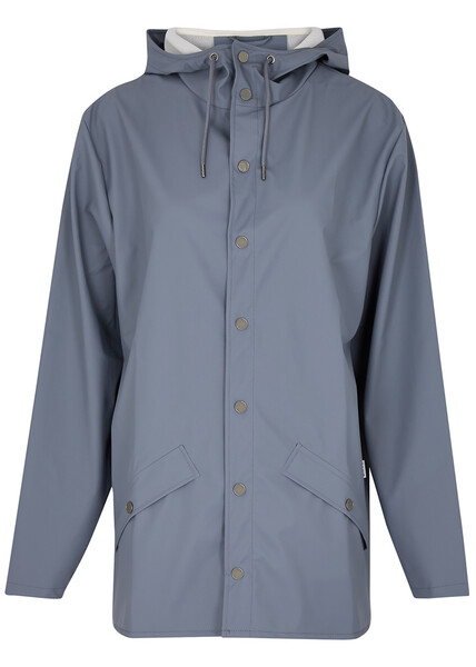  Rains Hooded Rubberised Jacket - Blue - S 