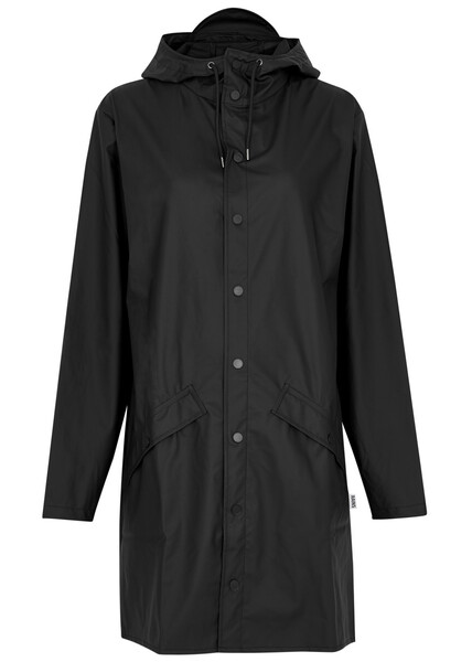  Rains Hooded Waterproof Jacket - Black - S 