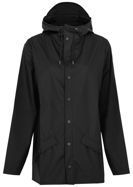  Rains Hooded Waterproof Jacket - Black - Xs 