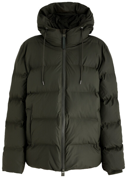  Rains Quilted Waterproof Jacket - Dark Green - L 