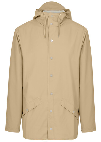  Rains Short Matte Waterproof Raincoat - Beige - S 
