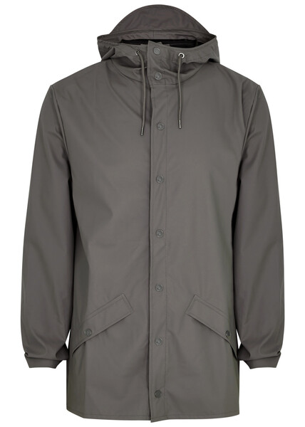  Rains Short Matte Waterproof Raincoat - Grey - Xl 