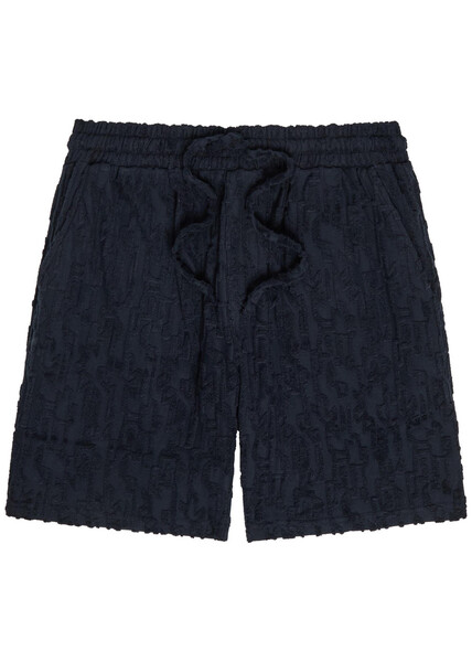  Raith Fausto Flocked-pattern Terry Shorts - Navy - L 