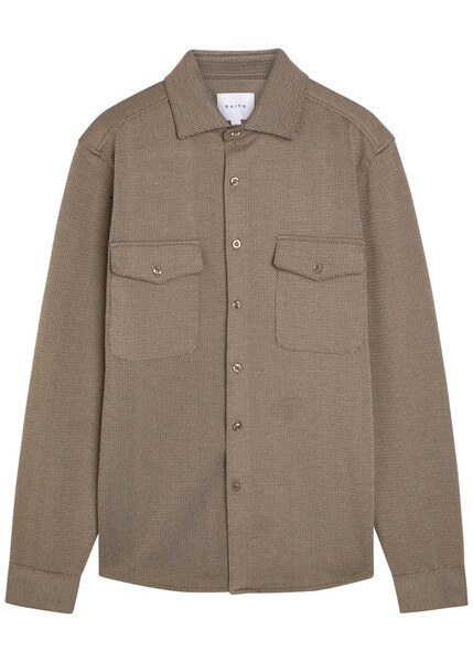  Raith Joseph Zigzag-jacquard Woven Overshirt - Light Brown - Xl 