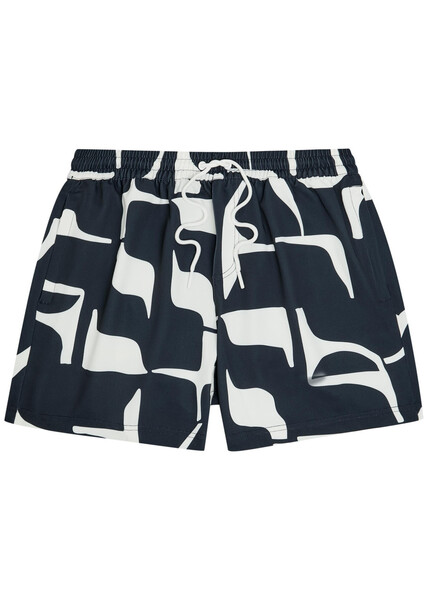  Raith Massira Patterned Woven Swim Shorts - Navy - M 