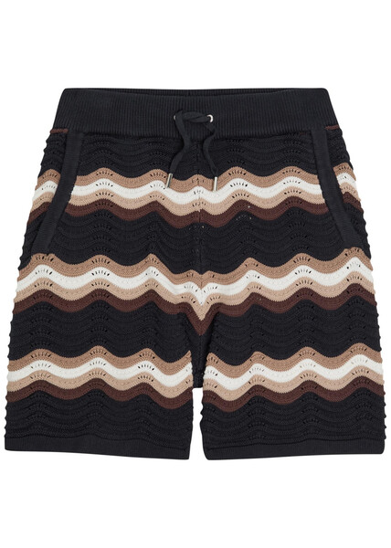  Raith Primavera Wavy Crochet Cotton Shorts - Black - M 