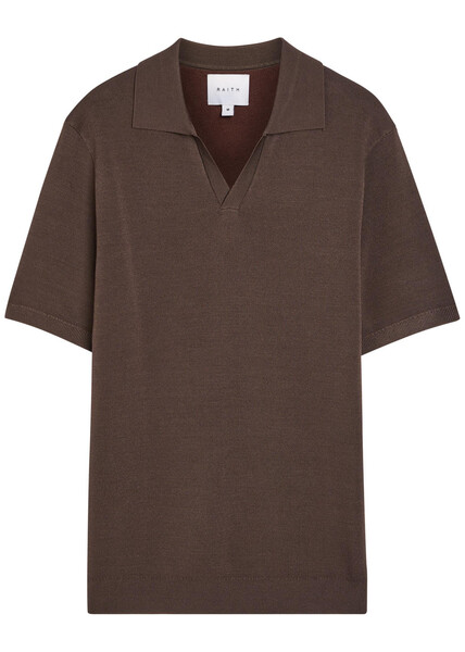  Raith Privida Knit Polo Shirt - Brown - S 