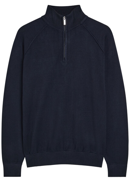  Raith Quarter-zip Knit Jumper - Navy - Xl 