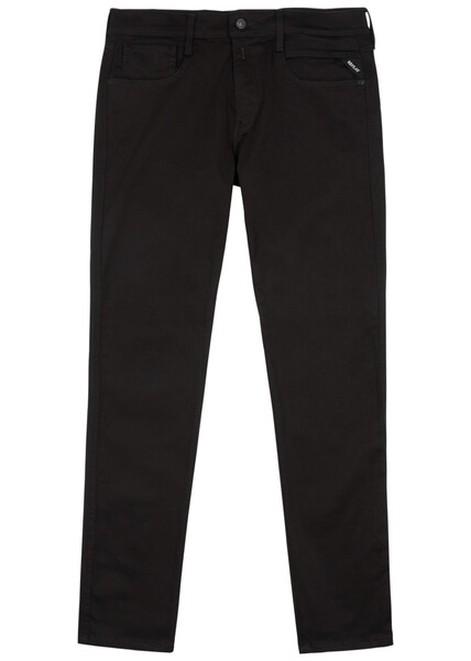  Replay Anbas Hyperflex Re-used Slim-leg Jeans - Black - 32 (w32 / M) 