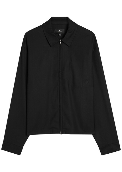  Represent Logo-embroidered Twill Overshirt - Black - M 