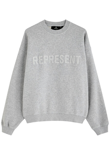  Represent Owners Club Logo Cotton Sweatshirt - Light Grey - L (uk14 / L) 