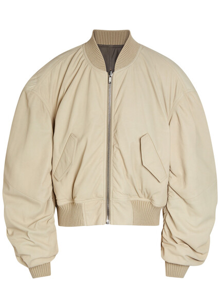  Rick Owens Secchia Reversible Leather Bomber Jacket - Sand - 48 (it48 / M) 
