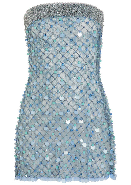  Roberta Einer Embellished Lace Mini Dress - Blue - M (uk12 / M) 