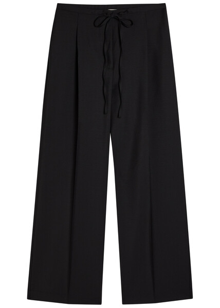  Rohe Drawstring Straight-leg Wool-blend Trousers - Black - 38 (uk10 / S) 
