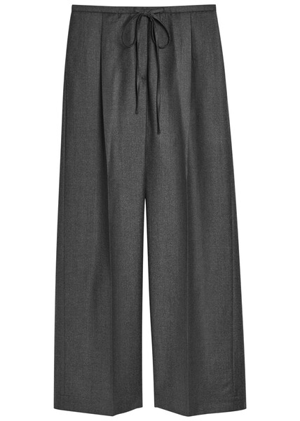  Rohe Drawstring Wide-leg Wool Trousers - Grey - 36 (uk8 / S) 