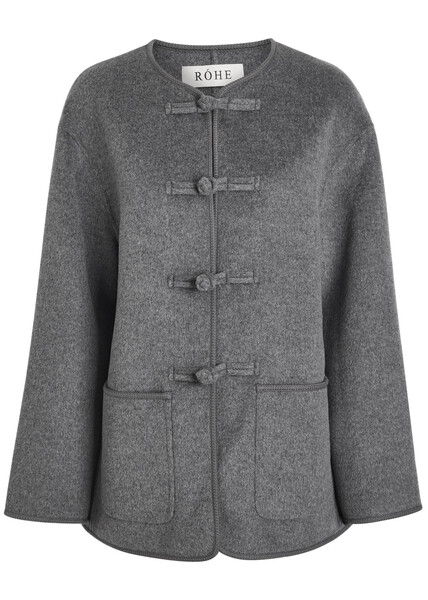  Rohe Mandarin Wool And Cashmere-blend Jacket - Grey - 36 (uk8 / S) 