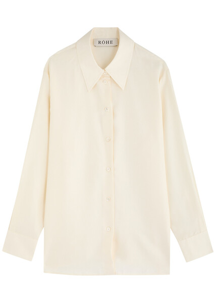  Rohe Washed Silk Shirt - Cream - 36 (uk8 / S) 