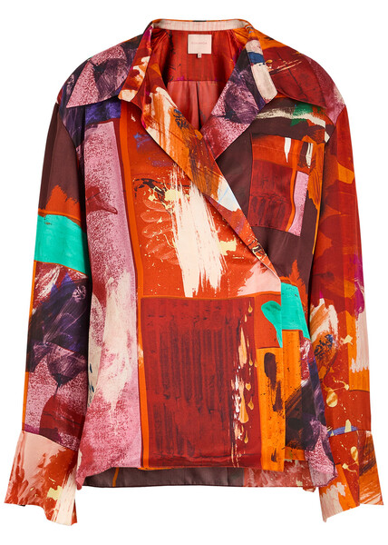  Roksanda Java Printed Satin Blouse - Multi Print - 6 (uk6 / Xs) 