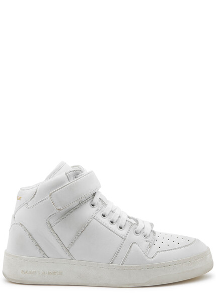  Saint Laurent Jefferson Panelled Leather Sneakers - White - 40 (it40 / Uk7), Saint Laurent Trainers, Ripped - 40 (it40 / Uk7) 
