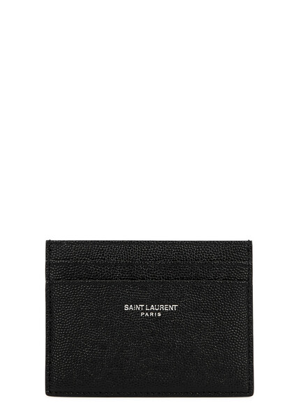  Saint Laurent Leather Card Holder - Black 