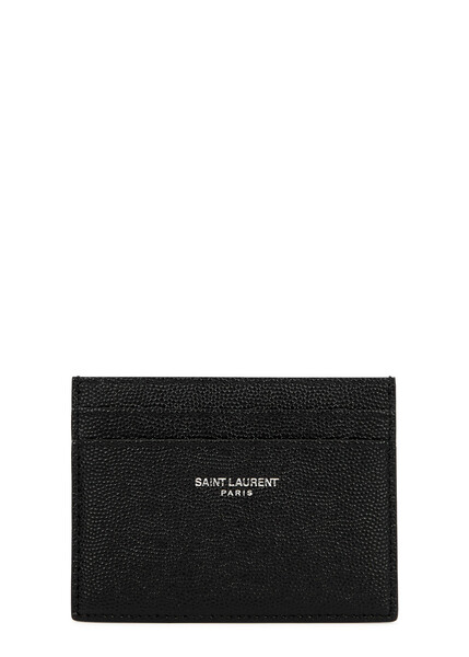  Saint Laurent Leather Card Holder - Black 