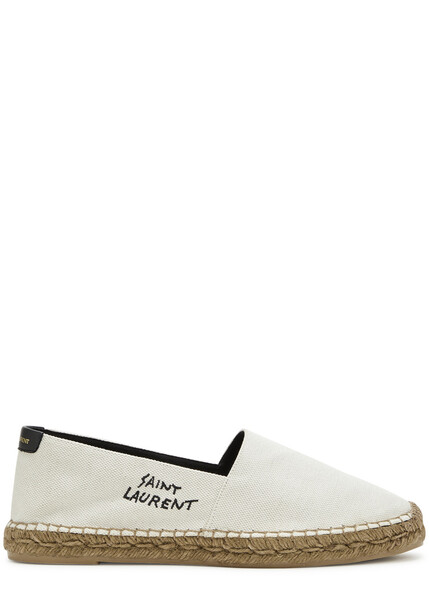  Saint Laurent Logo Canvas Espadrilles - Beige - 7 