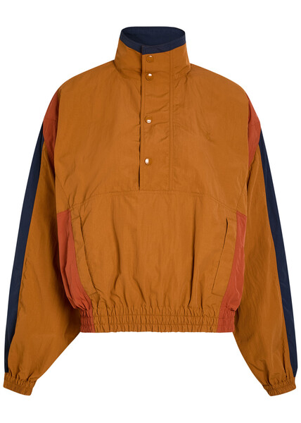  Saint Laurent Logo-embroidered Panelled Shell Jacket - Brown - 40 (uk12 / M) 