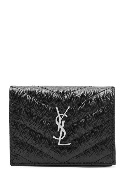  Saint Laurent Quilted Leather Wallet - Black - One Size 