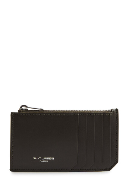  Saint Laurent Soho Leather Zip Wallet - Brown - One Size 
