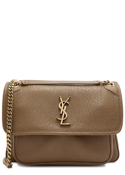  Saint Laurent - Women's Brown Nikki Grained Leather Shoulder Bag - Two Chain & Leather Shoulder Straps - One Size 