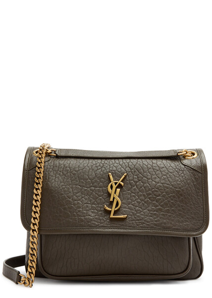  Saint Laurent - Women's Olive Niki Medium Leather Shoulder Bag - Adjustable Chain & Leather Shoulder Strap - One Size 