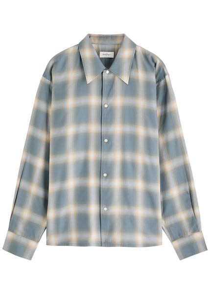  Second Layer Relaxed Long Sleeve Cotton-blend Shirt - Blue - S 