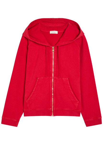  Second Layer Rola Hooded Cotton Sweatshirt - Red - S 