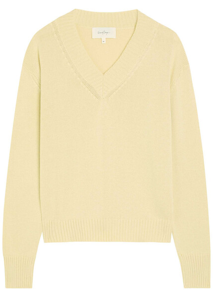  Second Layer Vexed V-neck Cotton-blend Jumper - Yellow - 50 (it50 / L) 