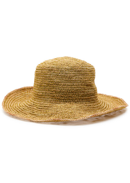  Sensi Studio Metallic Mouldable Straw Hat - Beige - S 