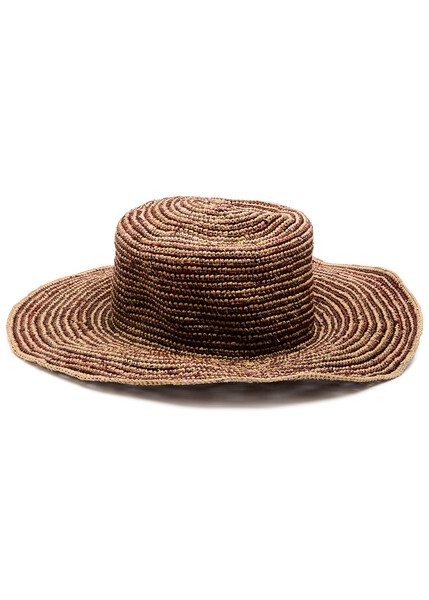  Sensi Studio Moldeable Crochet Straw Hat - Chocolate - S 