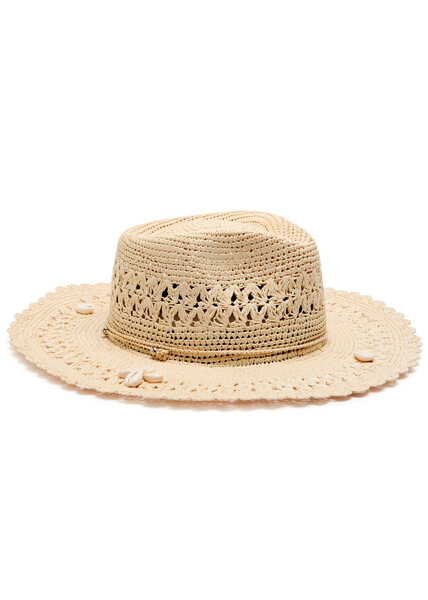 Sensi Studio Shell Straw Sun Hat - White - M 