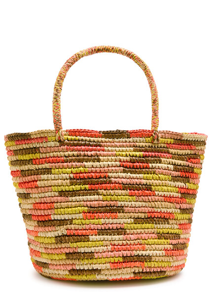  Sensi Studio Striped Straw Tote - Multicoloured - One Size 