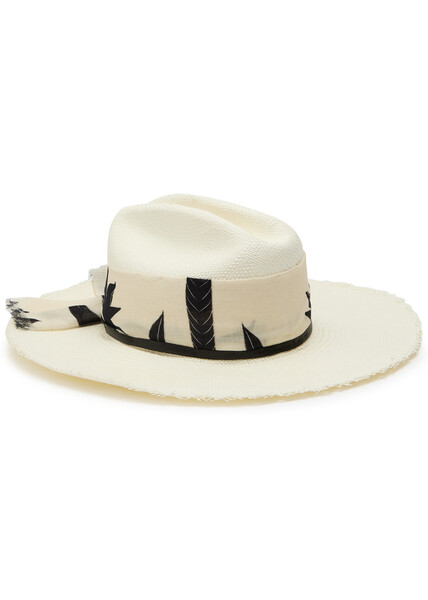  Sensi Studio Texas Long Straw Sun Hat - White - S 