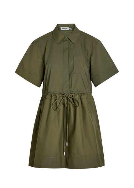  Simkhai Dawson Shell Mini Shirt Dress - Green - Xs (uk6 / Xs) 
