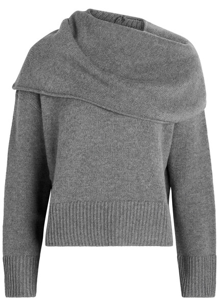 Simkhai Elson Scarf-effect Wool And Cashmere-blend Jumper - Grey - M (uk12 / M) 