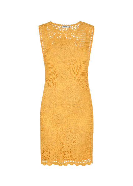  Simkhai Fynch Crochet Cotton Mini Dress - Yellow - M (uk12 / M) 
