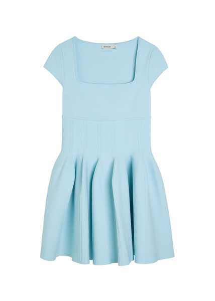  Simkhai Gallagher Piqué Knit Mini Dress - Light Blue - Xs (uk6 / Xs) 