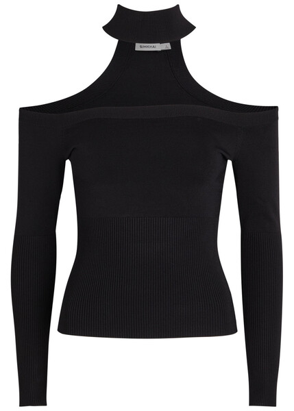  Simkhai Lila Choker-effect Knit Top - Black - L (uk14 / L) 